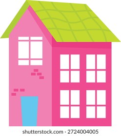 Conjunto de Vector de casa dibujado a mano caprichoso, Ilustraciones planas de casa pequeña y colorida para diseño creativo, viviendas de vecindario con encanto