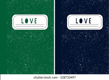 Whimsical Happy Valentines Day classic student or office Journal book design card on the texture vector.