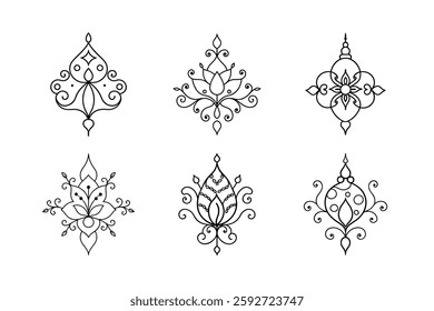 Whimsical Henna Ornament with Delicate Lata-Pata set