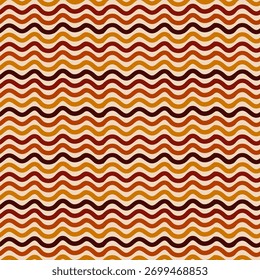 Rayas Horizontales caprichosas de la onda Color de la caída Patrón inconsútil simple, tela de la coqueta del otoño Textil