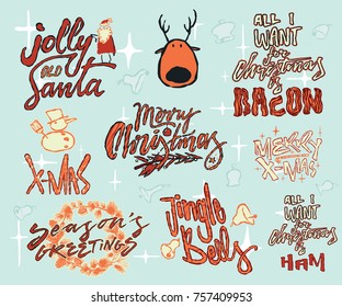 Whimsical Illustrated Christmas Lettering