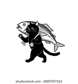 A whimsical illustration black