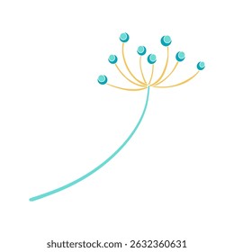 Whimsical Jacobean Folk Art Floral Paisley Flower Plant Vector Motif Isolated Traditional Element Cute Colors Ornamental Illustration