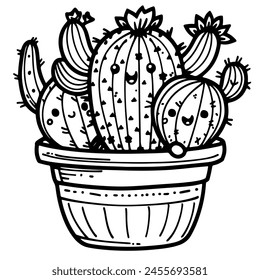 Whimsical Kawaiicore Cactus Coloring Extravaganza: Disney Pixar Inspired Fun!