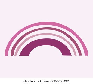 Whimsical kiddie rainbow vector illustration. Simple sky motif for viva magenta clipart. 