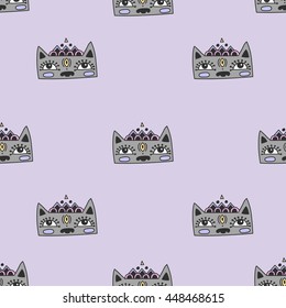 Whimsical kids drawings seamless pattern