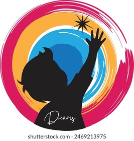 Whimsical kids dreams clipart, ideal for children's projects, educational materials, and imaginative designs, capturing the magic of childhood aspirations.