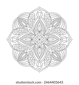 Whimsical Kids Mandala Coloring Book Page for kdp Book Interior. Peaceful Petals, Ability to Relax, Brain Experiences, Harmonious Haven, Peaceful Portraits, Blossoming Beauty mandala design.