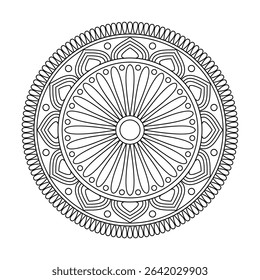 Whimsical Leaf Orbit Mandala Design