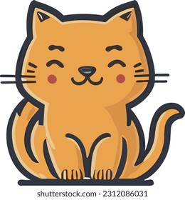 El aura caprichoso y adorable de esta ilustración vectorial saca a relucir la gran sensibilidad de un gato encantador.