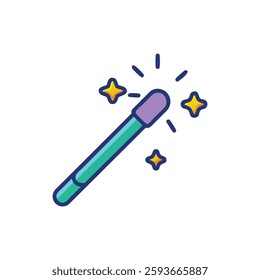 A whimsical magic wand icon perfect for joyful creativity and imaginative adventures.