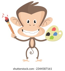 Whimsical Monkey Adventures Captivating Cartoon Characters with Watercolor Magic