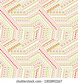Whimsical motifs patchwork design