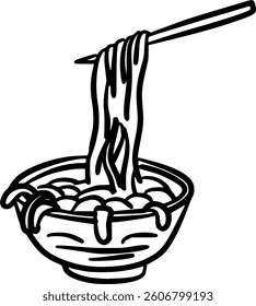 Whimsical noodle illustration, adding a playful touch to your project.