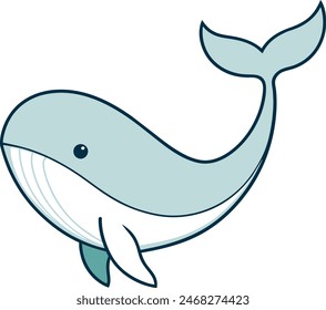 Whimsical Ocean Friend Marine Life Illustrations Blue Whale