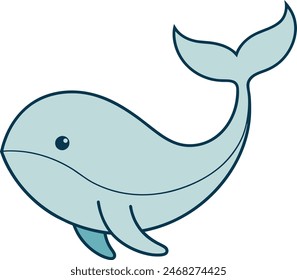 Whimsical Ocean Friend Marine Life Illustrations Blue Whale