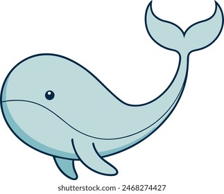 Whimsical Ocean Friend Marine Life Illustrations Blue Whale