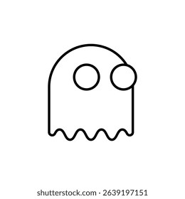 Whimsical Outline Of A Spooky Ghost Character Illustration