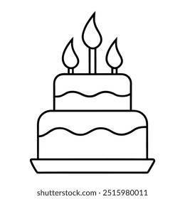 Ein skurriler Partykuchen zeichnete in einer einzigen, durchgehenden Linie mit Humor.