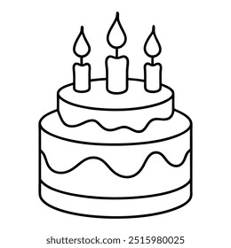 A whimsical party cake drew in a single, continuous line with humor.