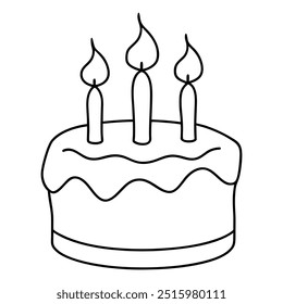 A whimsical party cake drew in a single, continuous line with humor.