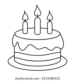 A whimsical party cake drew in a single, continuous line with humor.