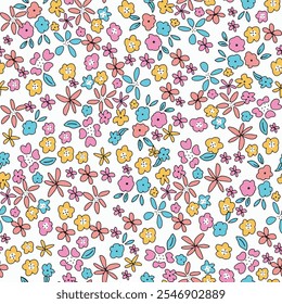 Whimsical Pastel Floral Pattern – Perfect for Fabric and Stationery Design