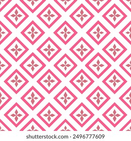 Whimsical Petal Diamonds: Seamless Geometric Pattern in Pink for Playful Backdrops, Chic Tiles, and Fun Home Decor