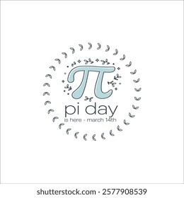 Whimsical Pi Day Illustration with Bold Pi Symbol and Nature Elements
Cheerful Pi Day Design with Stylized Pi Symbol and Modern Typography
