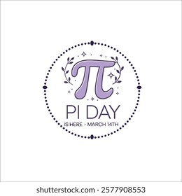 Whimsical Pi Day Illustration with Bold Pi Symbol and Nature Elements
Cheerful Pi Day Design with Stylized Pi Symbol and Modern Typography
