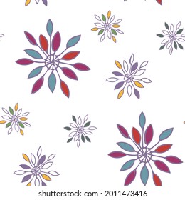  Whimsical Pinwheel Abstract Flower Seamless Pattern for Print