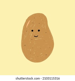 whimsical potato illustration, cute potato logo illustration