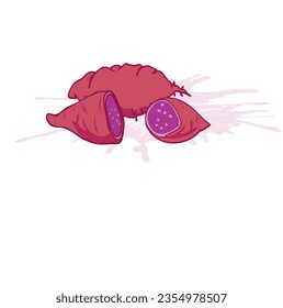 Whimsical Purple Sweet Potato Vector Graphic