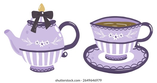 Capa de chá roxo fantástico Clipart - Ilustração de caneca acolhedora mágica | Ilustração de xícara roxa bonito - Clipart de caneca de chá pastel acolhedor para desenhos estéticos