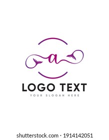 A whimsical with a relaxed theme, featuring a lovely style letter type A logo template, vector logo for business and company identity 