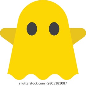A whimsical representation of a ghost icon, featuring a classic spooky shape. It can be used in various Halloween-themed apps, websites, or decorations.