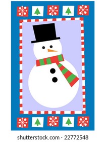whimsical round snowman