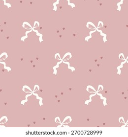 Patrón caprichoso del arco de la coqueta inconsútil en un fondo rosado para el regalo que envuelve, la papelería, los textiles, la marca y los proyectos de la impresión de la boda.