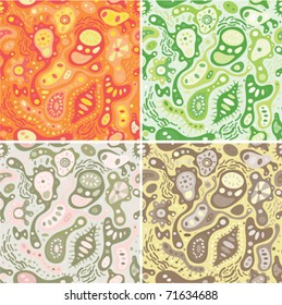 whimsical seamless pattern set