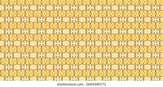 Whimsical seamless robot toast pattern in warmer tones, great for kids' decor, fabrics, or digital themes. Includes golden keywords: whimsical, toast, decor, seamless, fabric.
