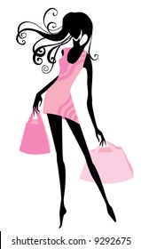 Whimsical shopping girl