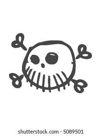 Whimsical Sketchy Skull