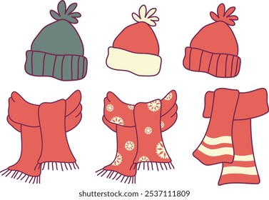 Whimsical snowflake retro groovy winter character