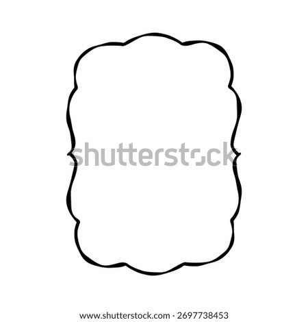 Whimsical soft edge frame in black outline