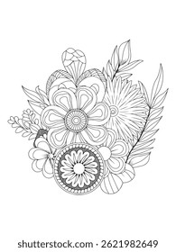Whimsical Spring Flowers Coloring Book for Adults
