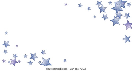 Whimsical stars in dreamy shades of blue and purple scattered across a crisp white background. Perfect for celestial-themed designs, magical projects, and artistic creations that evoke wonder.