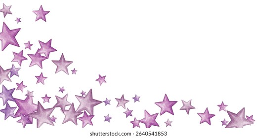 Whimsical stars in elegant shades of purple and pink scattered across a white background. Perfect for celestial designs, dreamy illustrations, and artistic creations that evoke magic and wonder.