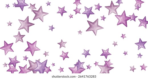 Whimsical stars in elegant shades of purple and pink scattered across a white background. Perfect for celestial designs, dreamy illustrations, and artistic creations that evoke magic and wonder.