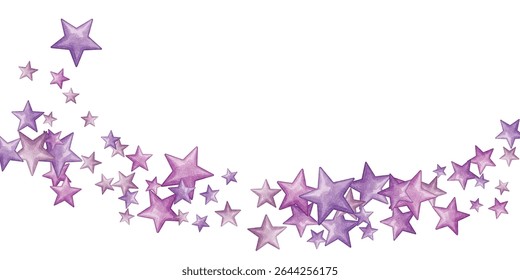 Whimsical stars in elegant shades of purple and pink scattered across a white background. Perfect for celestial designs, dreamy illustrations, and artistic creations that evoke magic and wonder.