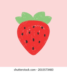 Whimsical Strawberry Illustration Children Style Strawberry Stock ...